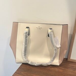 Kate Spade Cream and Tan Tote Bag